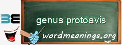 WordMeaning blackboard for genus protoavis